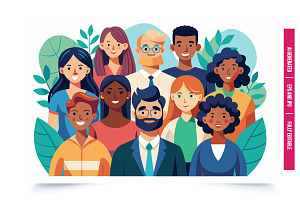 Diverse Group Unity, an Illustration by Tanuart