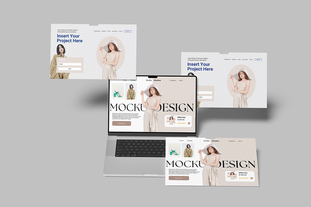 Laptop Screen Presentation Mockup, a Device Mockup by lamorastudio (Photo 3 of 11)