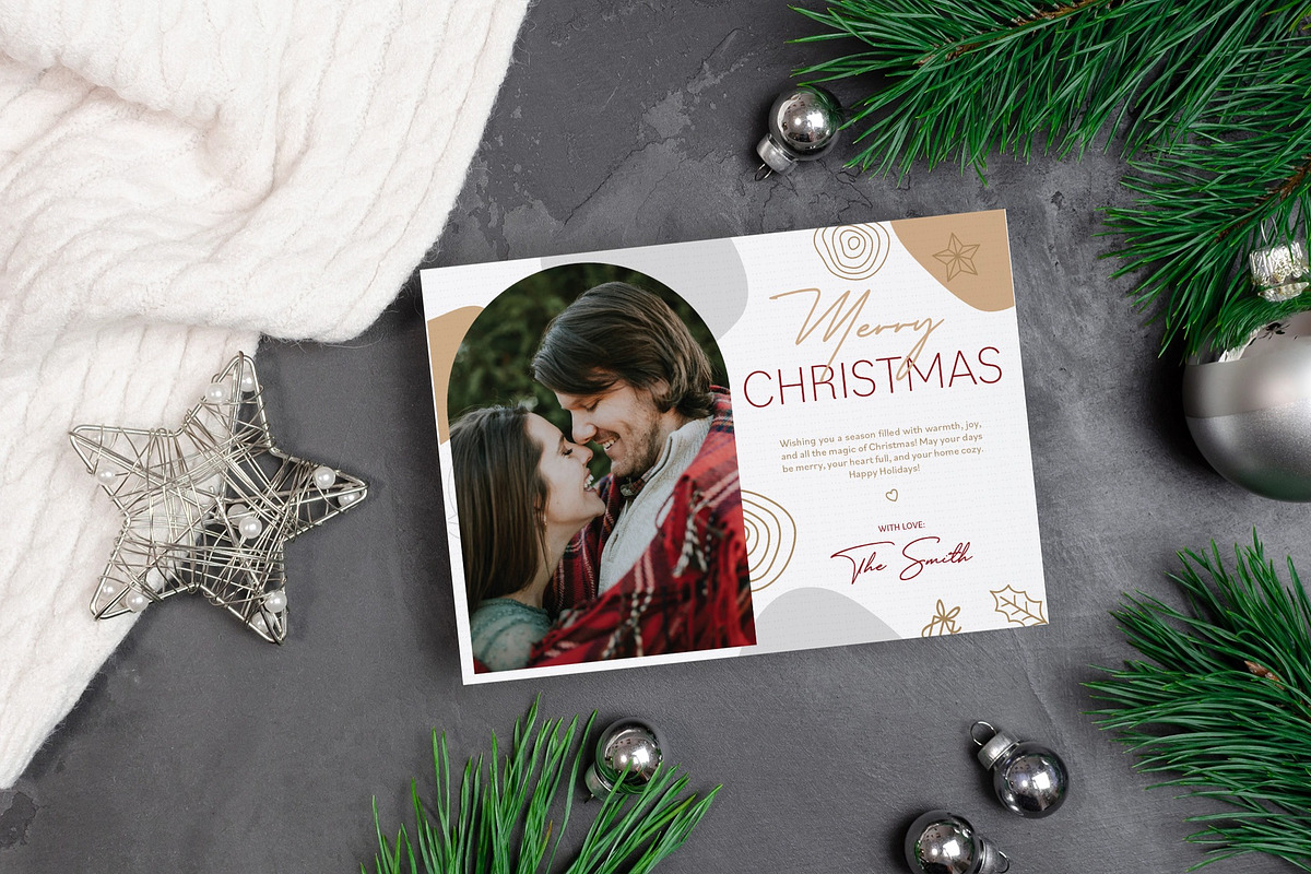 Minimal Christmas Card Template, a Card Template by Synk Designs  (Photo 2 of 3)