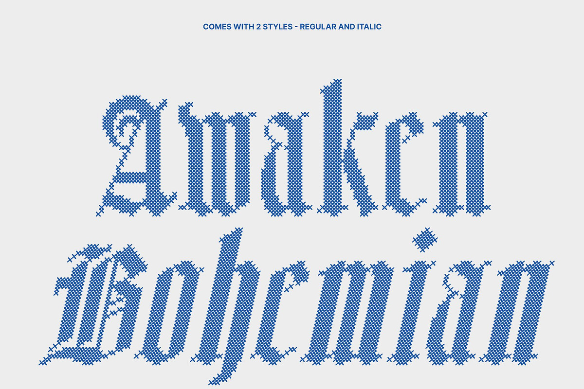 CS Namika Stitched, a Blackletter Font by Craft Supply Co. (Photo 3 of 8)