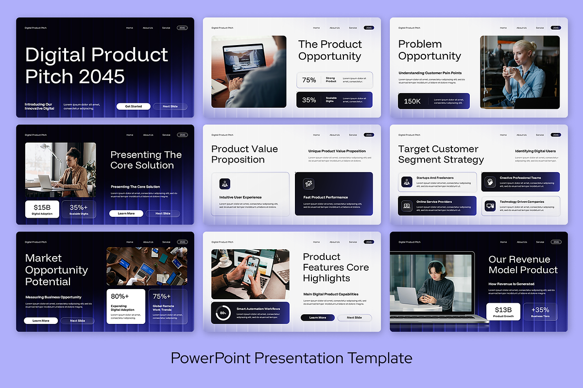 Digital Product Pitch Powerpoint, a Presentation Template by Sixtemp (Photo 2 of 3)