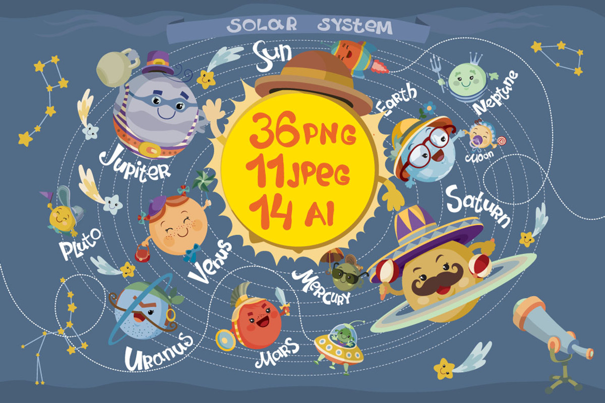 Clip art - Solar system, a Decorative Illustration by Kopirin (Photo 1 of 10)