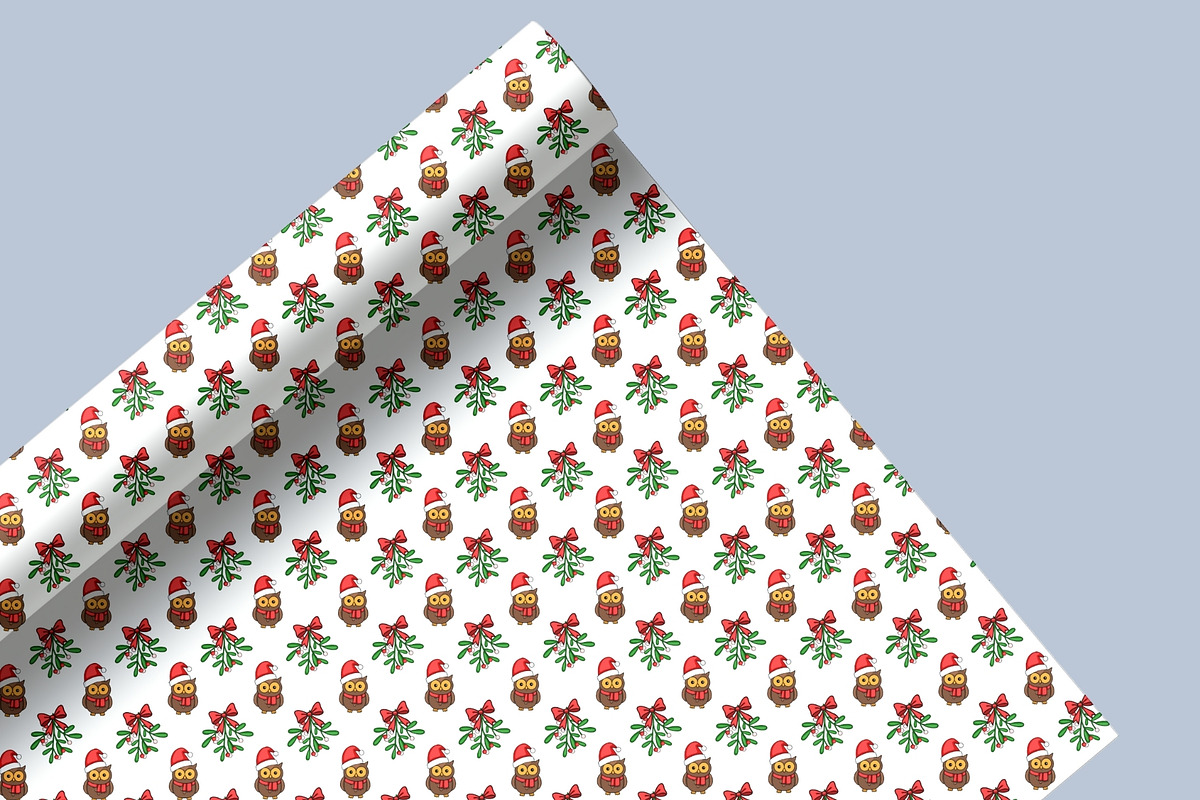 Christmas Owl: Patterns & Clipart, a Seasonal Illustration by Elatedowl (Photo 8 of 16)