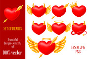 Set Of Vector Red Hearts, an Illustration by Vector beauty (Thumbnail 1 of 3)