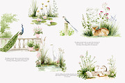 French Château watercolor clipart, a Decorative Illustration by Patishop Art (Thumbnail 3 of 10)