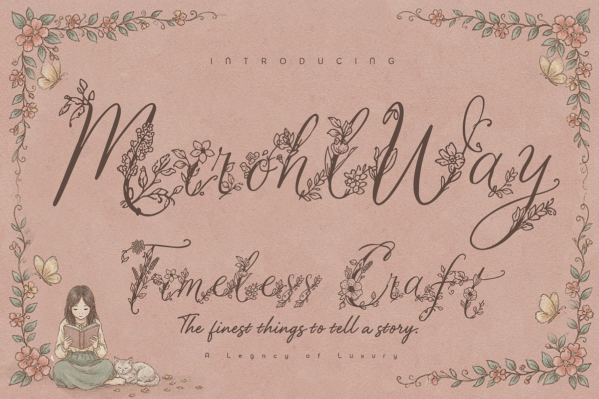 MiRohlWay - Floral Elegant Script, a Script Font by HypeWorksCo (Photo 1 of 20)