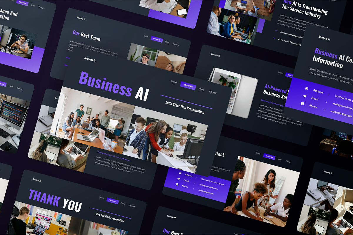 Business AI Presentation PowerPoint, a Presentation Template by SquidPixey (Photo 2 of 7)