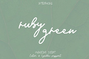 Ruby Green Cyrillic & Latin, a Script Font by Katie Holland (Thumbnail 1 of 6)