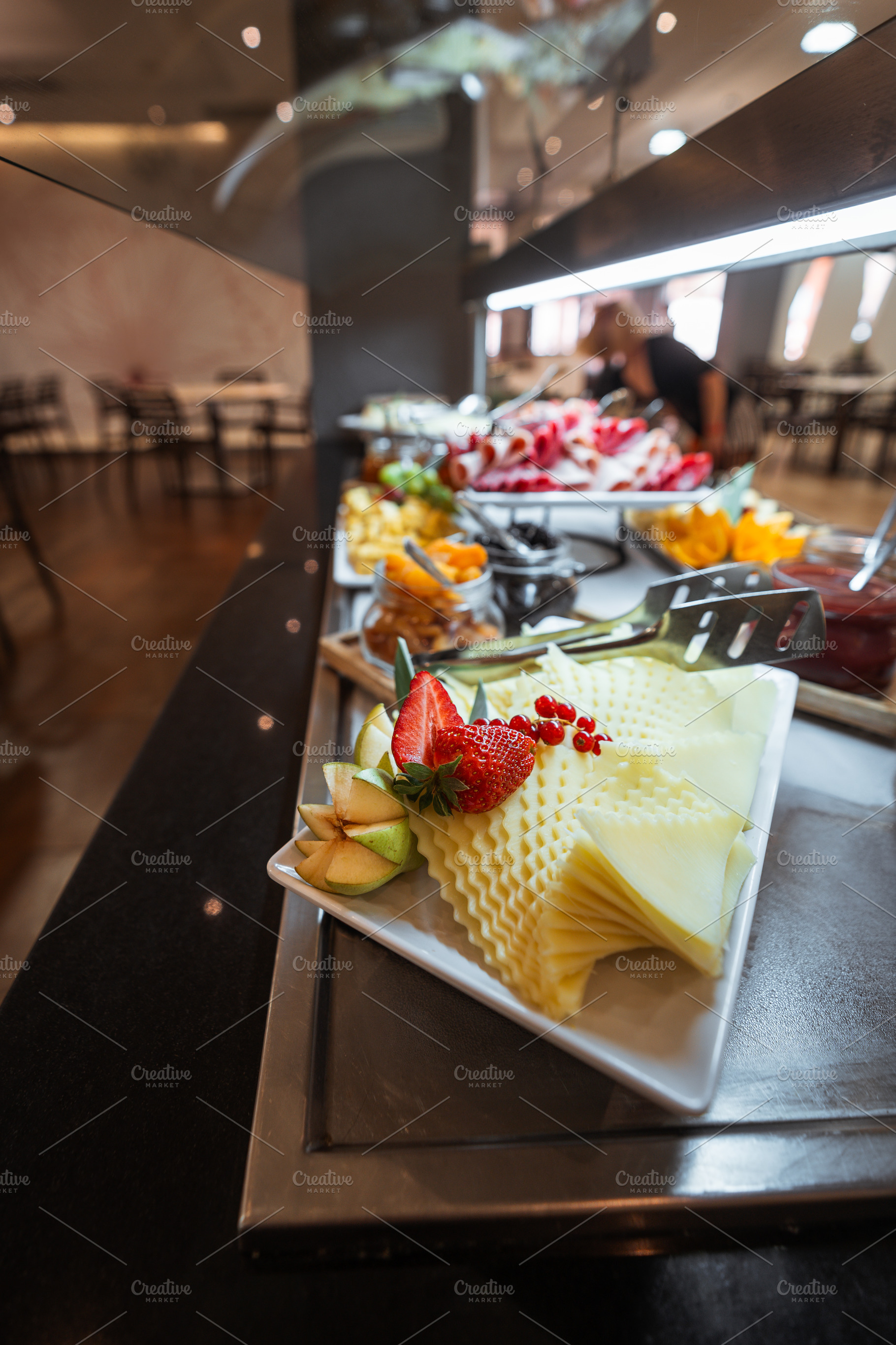 Cheese platter at buffet table, a Food & Drink Photo by SkyNext