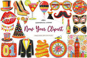 new year clipart, an Illustration by CreationArt