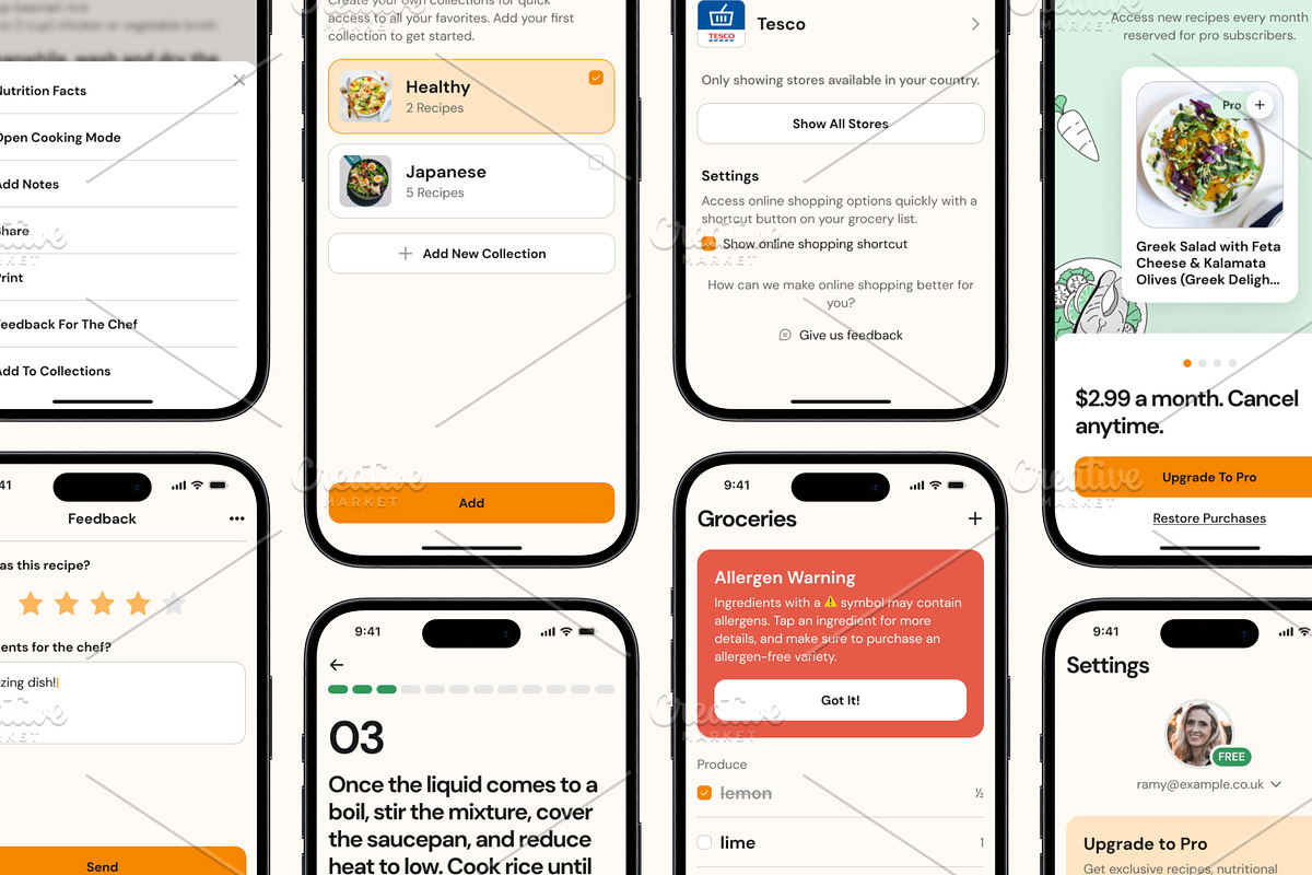 Mealtime - Recipe App UI Kit (Figma), an UI Kit Template by Hamza Naeem (Photo 4 of 4)