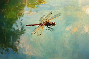 Dragonfly hovering delicately above, a Photo by Iftikhar Alam