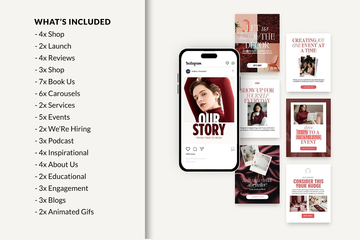 Event Planner Instagram Templates, a Social Media Template by InkBlue Templates (Photo 4 of 10)