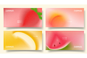 Set of summer gradient banners, an Illustration by Andrey Yaroslavtsev