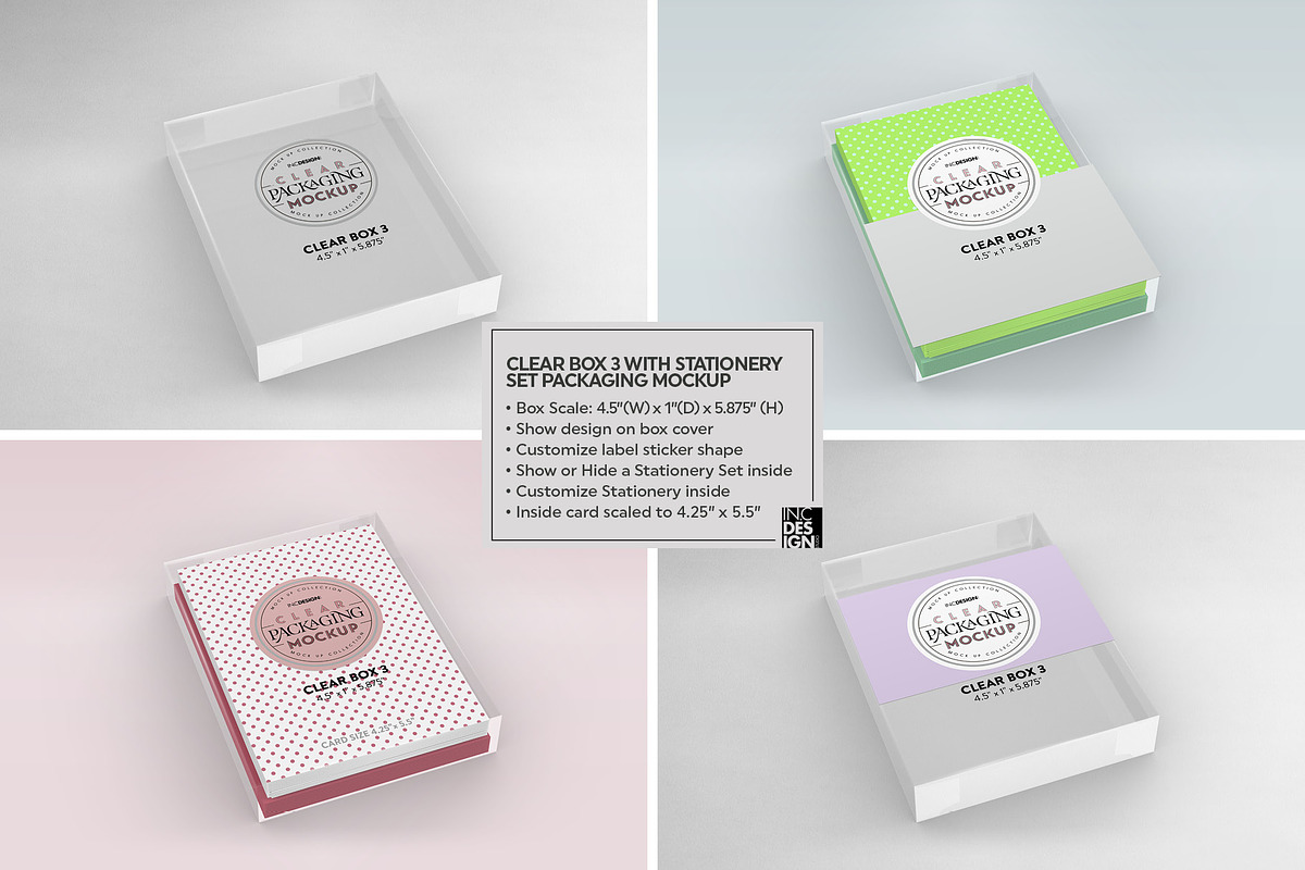 Clear Box Set Packaging Mockup, a Cups & Container Mockup by INCDesign (Photo 18 of 21)