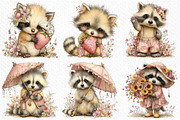 Summer Funny Raccoon Clipart, an Illustration by Craft Nest (Thumbnail 3 of 12)
