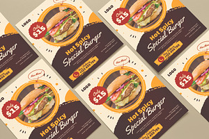 Hot spicy special burger flyer, a Flyer Template by Workhu