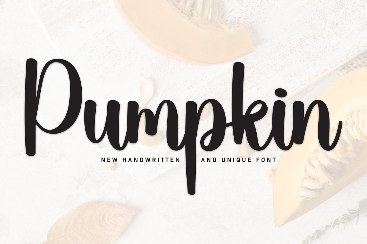 Pumpkin | Script Font, a Handwritten Font by Scratchones (Photo 1 of 8)