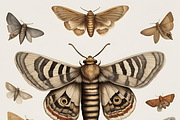 Vintage Moths, an Animal Illustration by Karliefie (Thumbnail 3 of 6)
