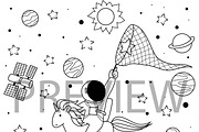 10 cute Astronaut illustrations, a Decorative Illustration by Somjai King (Thumbnail 7 of 11)