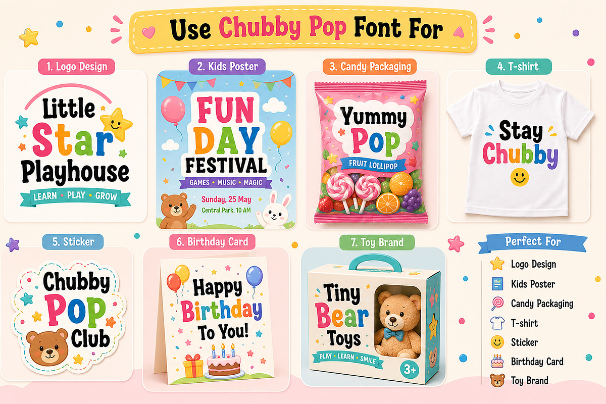 Chubby Pop, a Sans Serif Font by Wow Magic (Photo 2 of 9)