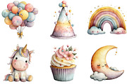 Watercolor Unicorn World Clipart Bun, an Illustration by Sublimation Artist (Thumbnail 6 of 7)