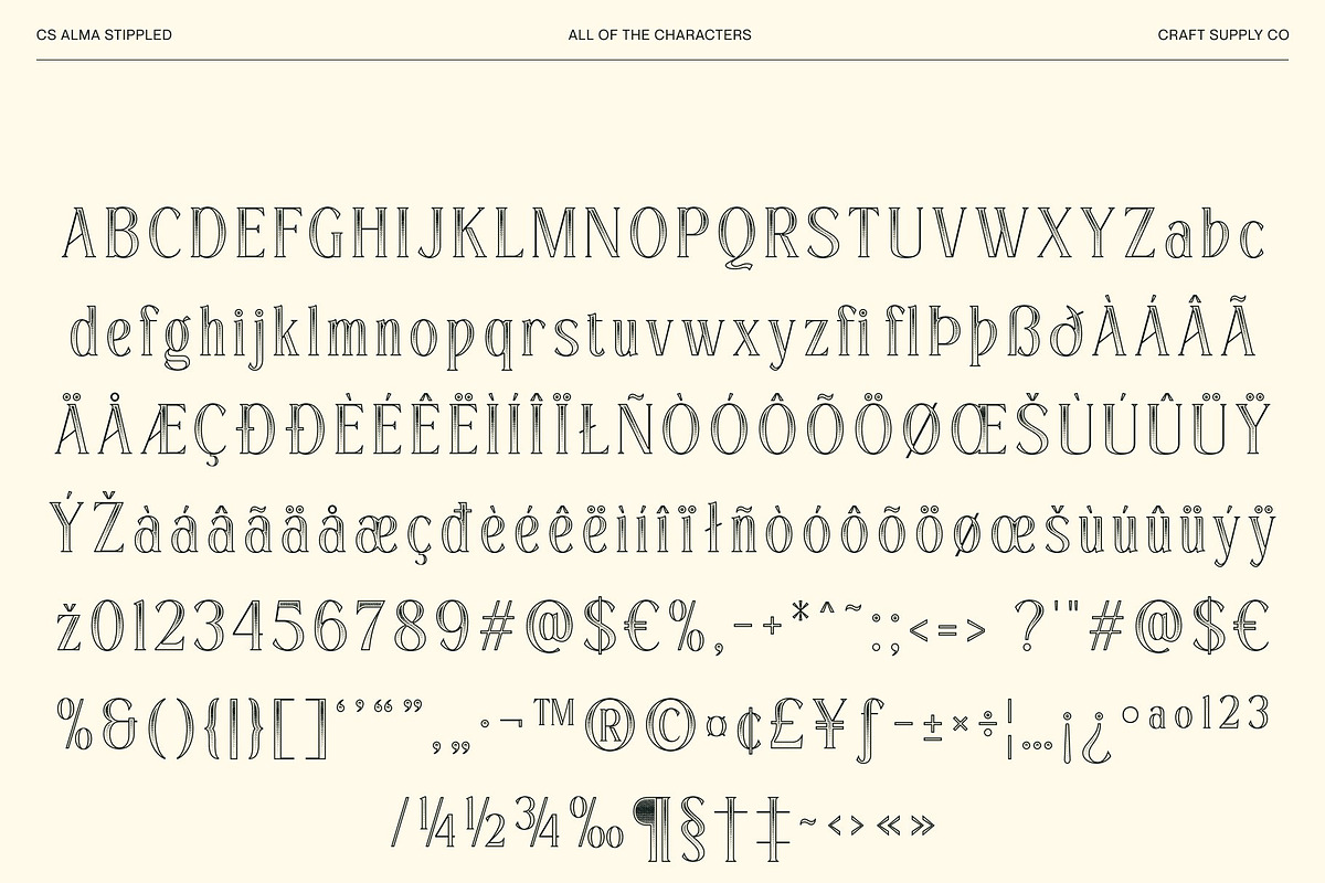 CS Alma Stippled, a Serif Font by Craft Supply Co. (Photo 8 of 8)