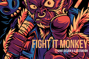 Fight It Monkey Illustration