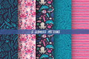Cute sea animals and patterns, an Animal Illustration by MagicForestory (Thumbnail 4 of 6)