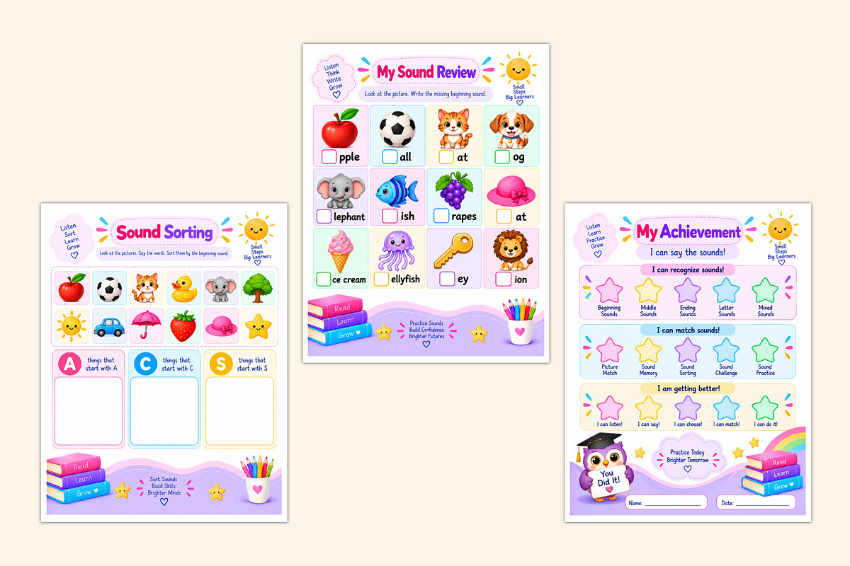 Beginning Letter Sounds Workbook, a Stationery Template by Shumaya (Photo 5 of 5)
