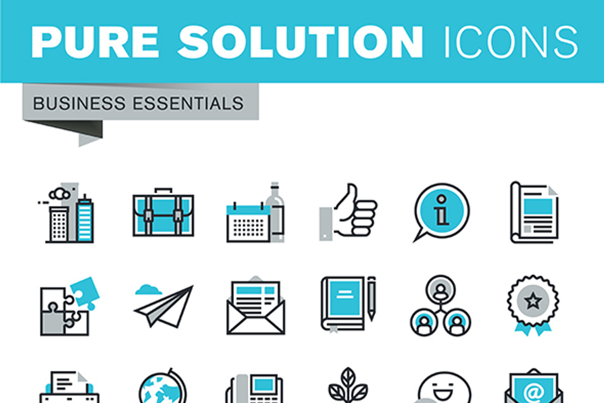 Set of Thin Line Business Icons preview 4