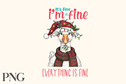 It's Fine I'm Fine Christmas PNG, an Animal Illustration by crative8112 (Thumbnail 1 of 3)