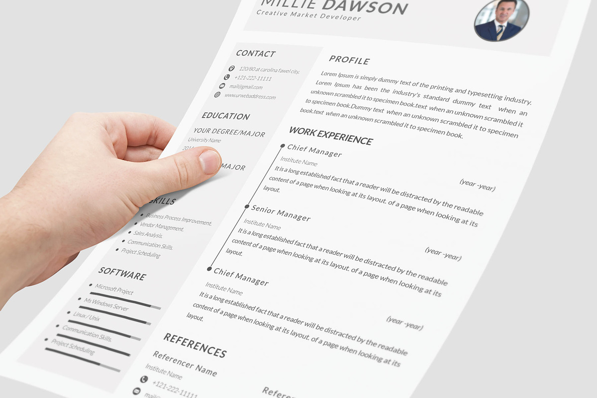 Resume Template and Cover Letter, a Resume Template by designvillage (Photo 8 of 13)