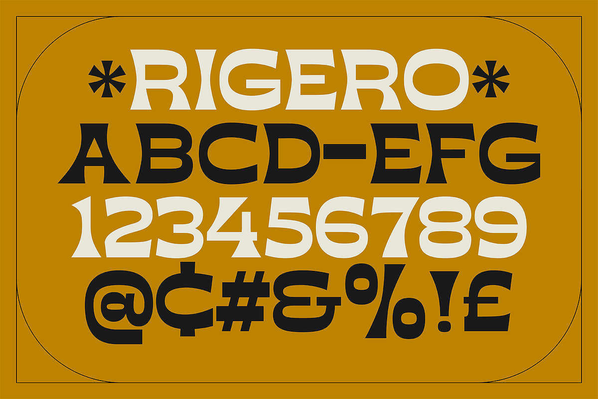 Rigero -Retro Display Serif Typeface, a Serif Font by Surplus Type Co (Photo 3 of 9)
