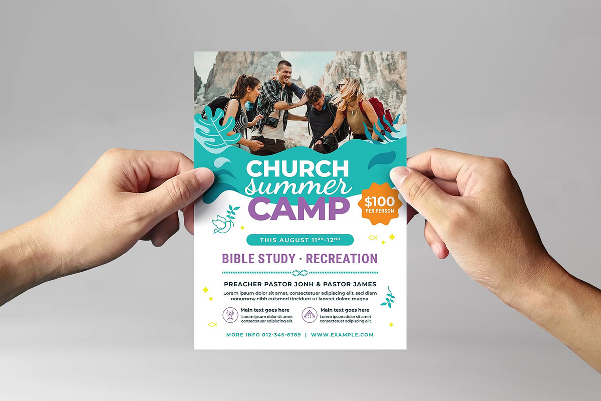 Modern Church Summer Camp Flyer, a Flyer Template by BrandPacks (Photo 2 of 5)