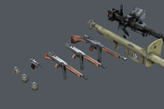 WWII Weapon Pack, an Object 3D Model by Beatheart Creative Studio (Thumbnail 4 of 15)