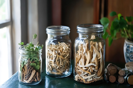 Chinese herbal medicines displayed o, a Photo by Iftikhar Alam