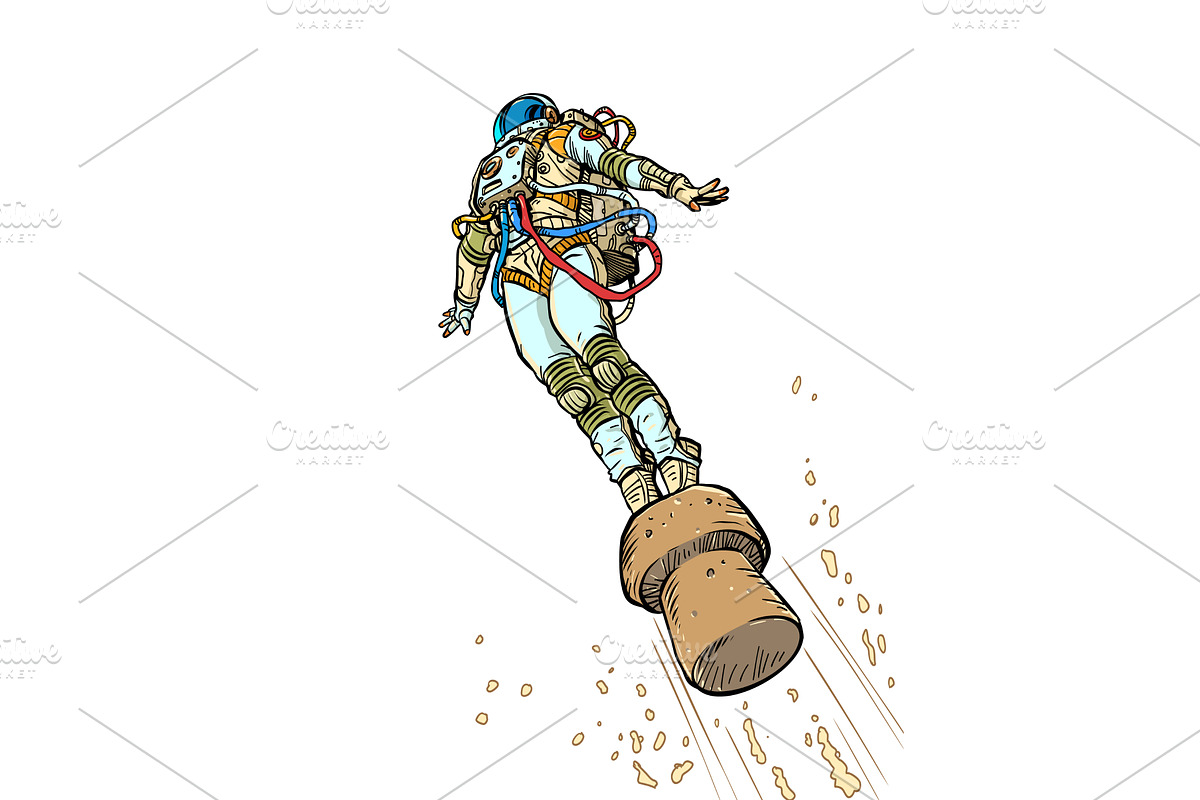 Pop Art Retro The cork flies up. An, a Person Illustration by studiostoks