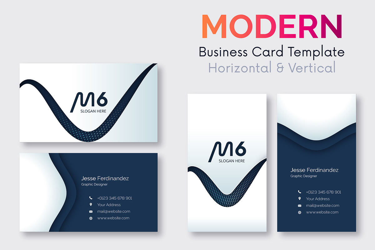 Modern 50 Business cards Bundle, a Business Card Template by M6 Gallery (Photo 26 of 52)