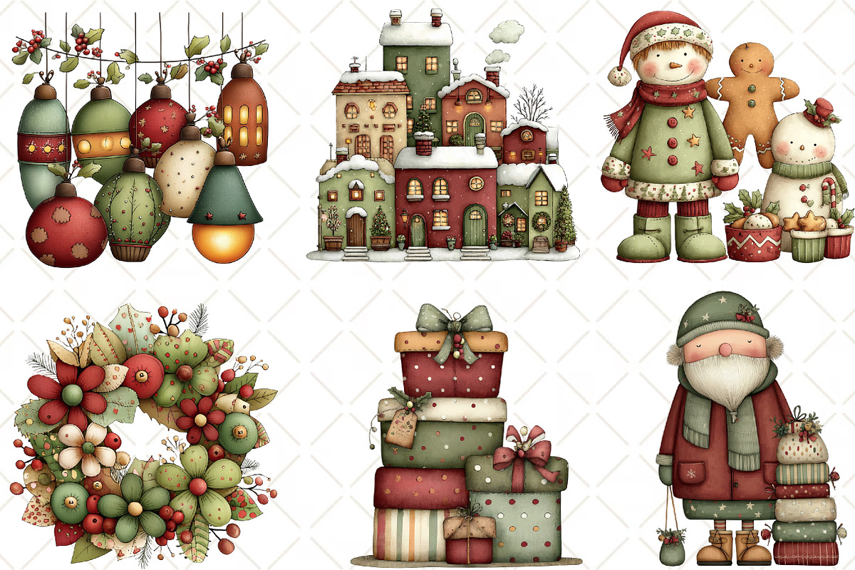 Whimsical Christmas Clipart, an Illustration by Black Bird Studio (Photo 4 of 6)