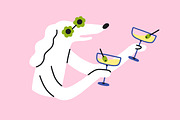 Funny animals drinking alcohol set, an Animal Illustration by Good Studio (Thumbnail 2 of 11)