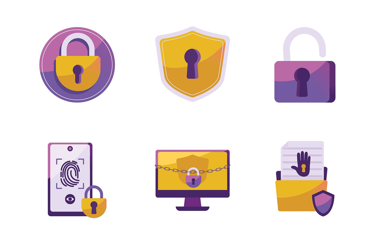Cybersecurity Illustrations Set, a Technology Illustration by studiogstock (Photo 3 of 4)