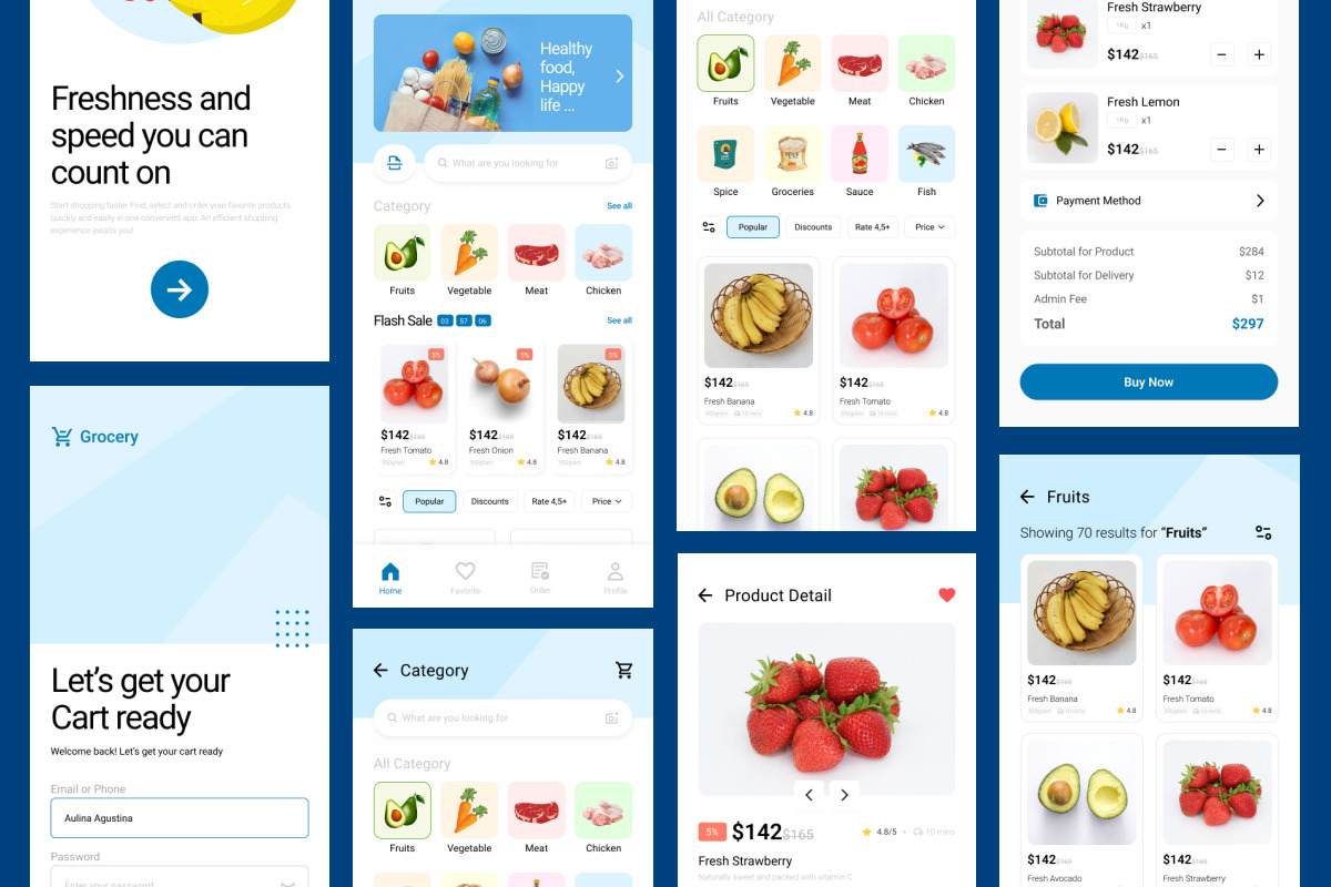 Daily Needs Shopping App UI Kit, an App Template by twinstd (Photo 3 of 5)