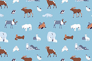 North animals set, seamless patterns, an Animal Illustration by PaperTrident (Thumbnail 5 of 5)