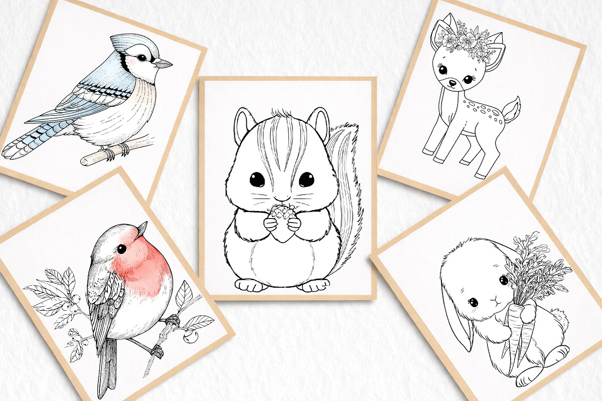 Cute forest animals Clipart, an Illustration by DreamArtGraphic (Photo 4 of 8)