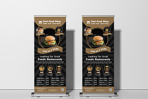 Food Restaurant Roll Up Banner