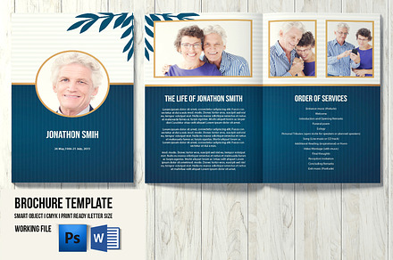 Funeral Program Template - V1060, a Brochure Template by Template Shop