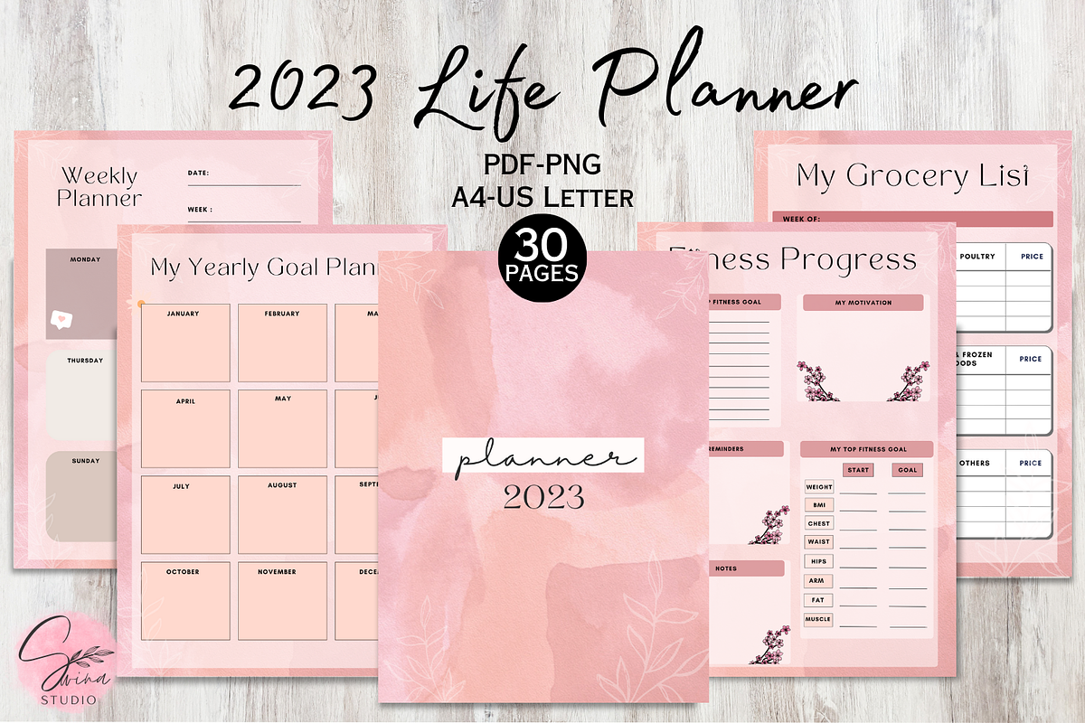 2023 Life Planner Template, a Design Template by SWINA STUDIO (Photo 1 of 5)