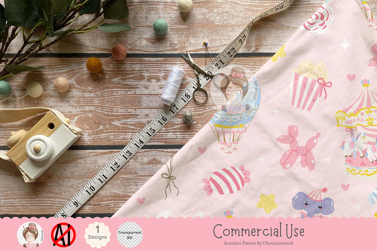 Pastel Carousel Seamless Pattern, a Pattern Graphic by Chonnieartwork (Photo 4 of 5)
