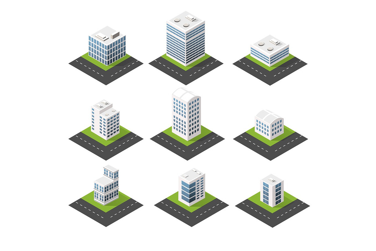Urban isometric icons, a Work Illustration by AlexZeL (Photo 1 of 3)